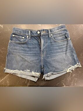 Lucky Brand Distressed Mid-Blue Denim Cutoff Shorts